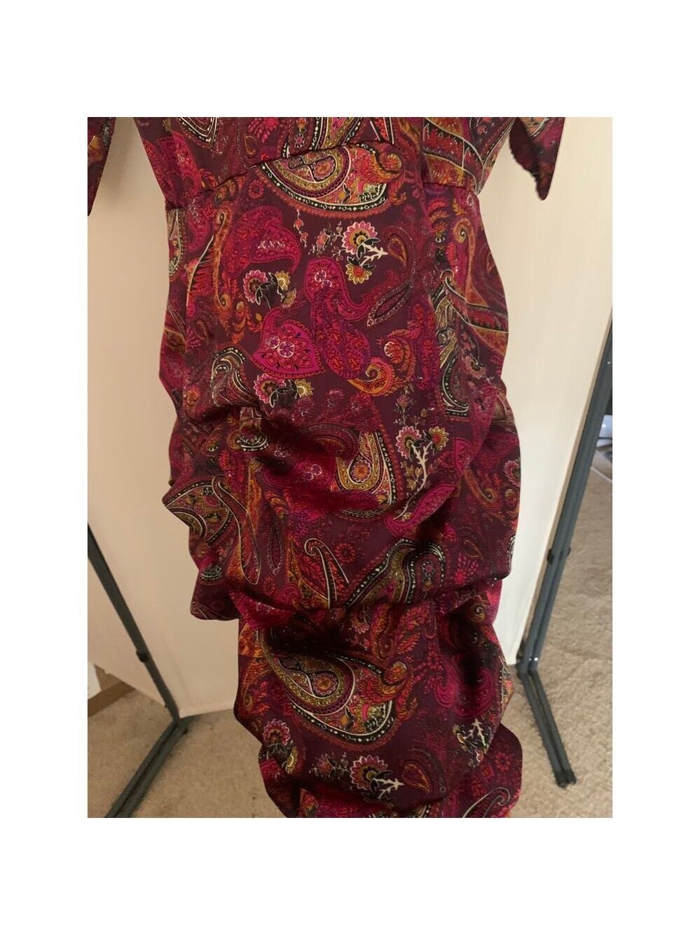 Custom Handmade Pink Paisley Floral Ruffled Dress Set of 2 NWOT - Picture 5 of 12